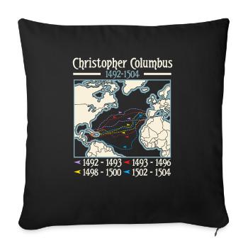 Jour de Christophe Colomb Italo-Américain - Housse de coussin décorative 45 x 45 cm - noir - Devant
