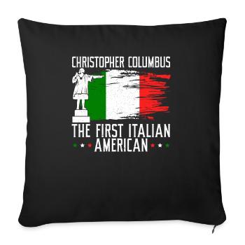 Christophe Colomb le premier Italo-Américain - Housse de coussin décorative 45 x 45 cm - noir - Devant