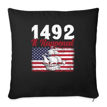 Columbus Day Christopher Columbus Navigator - Sofa pillowcase 17,3'' x 17,3'' (45 x 45 cm) - black - Front