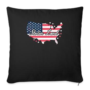 Stolen Land USA Flag Indigenous Native American - Sofa pillowcase 17,3'' x 17,3'' (45 x 45 cm) - black - Front