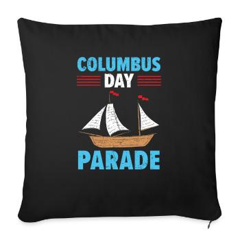 Columbus Day Parade Christophe Colomb Navigateur - Housse de coussin décorative 45 x 45 cm - noir - Devant