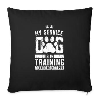 Mon chien d’assistance est en formation S’il vous plaît ne pas caresser - - Housse de coussin décorative 45 x 45 cm - noir - Devant