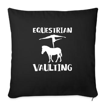Chemise de saut équestre Voltagieren - Housse de coussin décorative 45 x 45 cm - noir - Devant