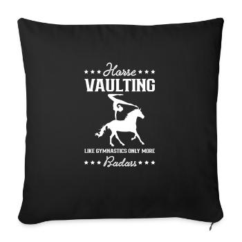 Horse Vaulting Shirt Voltagieren Geschenk - Sofakissenbezug 45 x 45 cm - Schwarz - Vorne