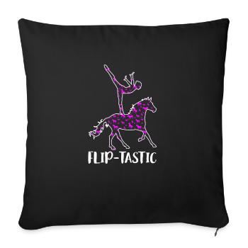 Flip-Tastic Voltagieren Horse Vaulting Shirt - Sofakissenbezug 45 x 45 cm - Schwarz - Vorne
