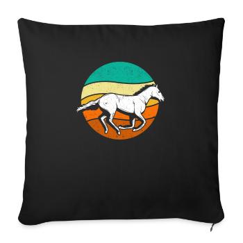 Horse lovers Riding Riding Animal lovers Horses - Sofa pillowcase 17,3'' x 17,3'' (45 x 45 cm) - black - Front