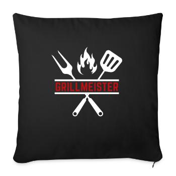 grillmeister - Sofakissenbezug 45 x 45 cm - Schwarz - Vorne
