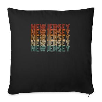 Gift for New Jersey Residents - Sofa pillowcase 17,3'' x 17,3'' (45 x 45 cm) - black - Front