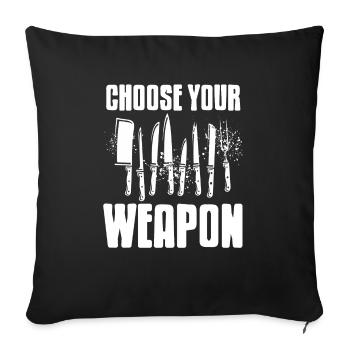 Choisissez votre arme Conception d’outils de cuisson impressionnants - Housse de coussin décorative 45 x 45 cm - noir - Devant