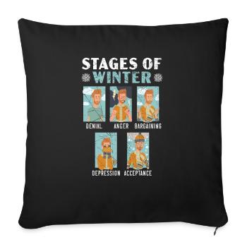 Stages Of Winter Snow Snowy Climate Winter Season - Sofa pillowcase 17,3'' x 17,3'' (45 x 45 cm) - black - Front
