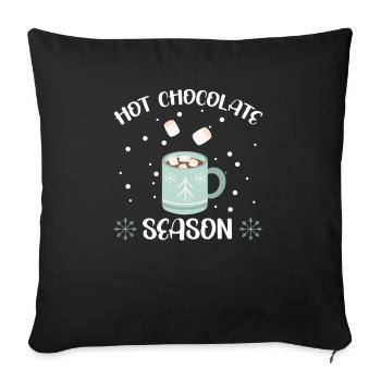 Hot Chocolate Season Snow Winter Season Drink - Sofa pillowcase 17,3'' x 17,3'' (45 x 45 cm) - black - Front