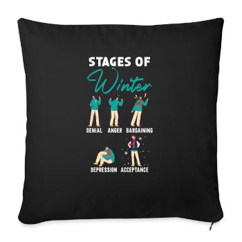 Stages Of Winter Snow Snowy Climate Winter Season - Sofa pillowcase 17,3'' x 17,3'' (45 x 45 cm) - black - Front