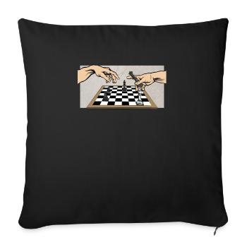 Échecs La création d'échecs - Housse de coussin décorative 45 x 45 cm - noir - Devant