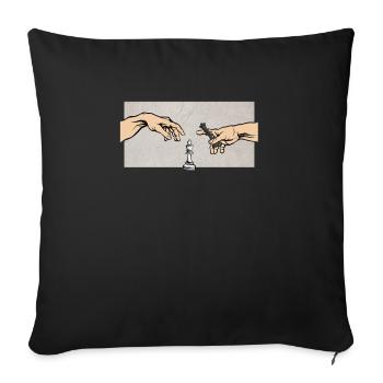 Échecs La création d'échecs - Housse de coussin décorative 45 x 45 cm - noir - Devant