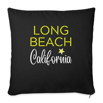 LONG BEACH California - Housse de coussin décorative 45 x 45 cm - noir - Devant