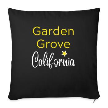 Garden Grove California - Housse de coussin décorative 45 x 45 cm - noir - Devant