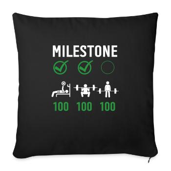 Gym Deadlifts Workout love - ma déroute de fitness de passe-temps - Housse de coussin décorative 45 x 45 cm - noir - Devant