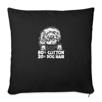 80% Coton 20% Poils de chien - drôle d’amoureux des chiens - Housse de coussin décorative 45 x 45 cm - noir - Devant