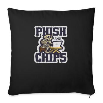 Phish and Chips - decryption - Sofa pillowcase 17,3'' x 17,3'' (45 x 45 cm) - black - Front
