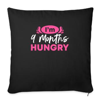 Pregnancy Funny Announcement Reveal I'm Nine - Sofa pillowcase 17,3'' x 17,3'' (45 x 45 cm) - black - Front