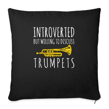 Introverted Funny Trumpet Player Jazz Marching Ban - Sofa pillowcase 17,3'' x 17,3'' (45 x 45 cm) - black - Front