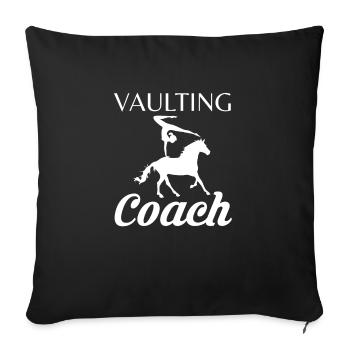 Vaulting Coach Geschenk Voltagieren Trainer Shirt - Sofakissenbezug 45 x 45 cm - Schwarz - Vorne