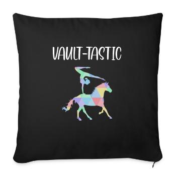 Vault-Tastic Horse Vaulting Voltagieren Chemise - Housse de coussin décorative 45 x 45 cm - noir - Devant