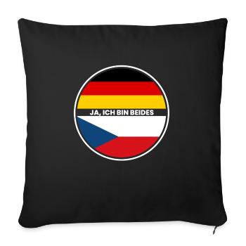 Ja Ich Bin Beides - Tscheche und Deutscher - Sofakissenbezug 45 x 45 cm - Schwarz - Vorne