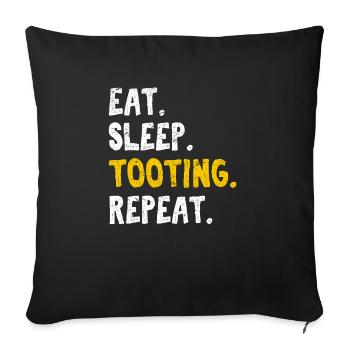 Eat Sleep Tooting Repeat Funny Trumpet Player Marc - Sofa pillowcase 17,3'' x 17,3'' (45 x 45 cm) - black - Front