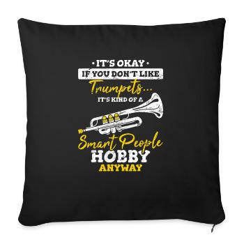 Drôle de trompettiste Smart People Hobby Marching B - Housse de coussin décorative 45 x 45 cm - noir - Devant