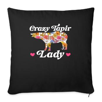 Crazy Tapir Lady Wildlife Animal Zookeeper Tapir - Sofa pillowcase 17,3'' x 17,3'' (45 x 45 cm) - black - Front