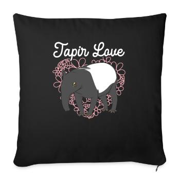 Tapir Love Wildlife Animal Zookeeper Tapir Lover - Sofa pillowcase 17,3'' x 17,3'' (45 x 45 cm) - black - Front