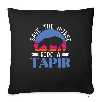 Save The Horse Ride A Tapir Wildlife Animal Tapir - Sofa pillowcase 17,3'' x 17,3'' (45 x 45 cm) - black - Front
