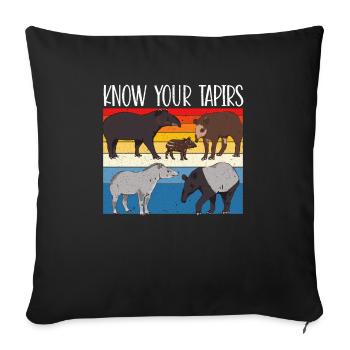 Know Your Tapirs Wildlife Animal Zookeeper Tapir - Sofa pillowcase 17,3'' x 17,3'' (45 x 45 cm) - black - Front