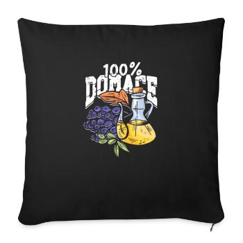 Balkan Jugo Saying 100% Domace - Sofa pillowcase 17,3'' x 17,3'' (45 x 45 cm) - black - Front