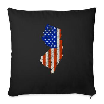 New jersey Home Usa flag gift - Sofa pillowcase 17,3'' x 17,3'' (45 x 45 cm) - black - Front