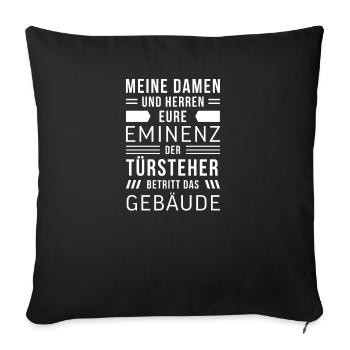 Türsteher I Sicherheitsdienst Motiv für Security - Sofakissenbezug 45 x 45 cm - Schwarz - Vorne