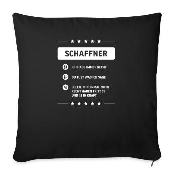 Schaffner I Lokführer Motiv für Eisenbahner und - Sofakissenbezug 45 x 45 cm - Schwarz - Vorne
