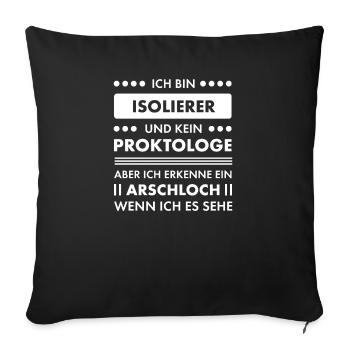 Isolierer I Isolierfacharbeiter oder - Sofakissenbezug 45 x 45 cm - Schwarz - Vorne