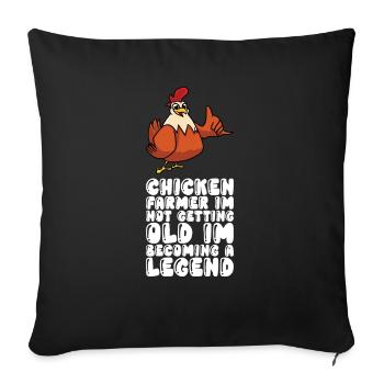 Un éleveur de poulets dans le besoin vieillit - Housse de coussin décorative 45 x 45 cm - noir - Devant