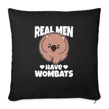 Real Men Have Wombats - Sofa pillowcase 17,3'' x 17,3'' (45 x 45 cm) - black - Front