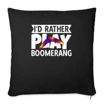 Je préfère jouer à Boomerang - Housse de coussin décorative 45 x 45 cm - noir - Devant