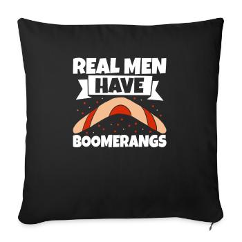 Les vrais hommes ont des boomerangs - Housse de coussin décorative 45 x 45 cm - noir - Devant