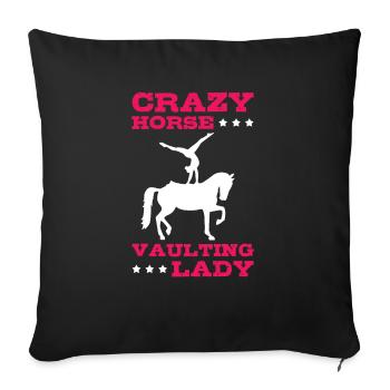 Voltigieren Crazy Horse Vaulting Lady - Housse de coussin décorative 45 x 45 cm - noir - Devant