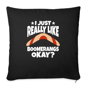 J’aime vraiment les boomerangs d’accord - Housse de coussin décorative 45 x 45 cm - noir - Devant