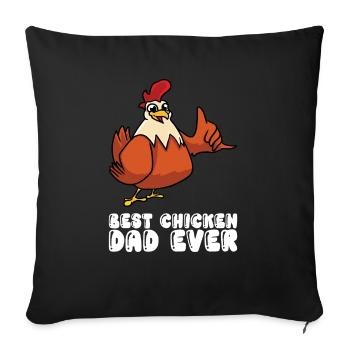 Meilleur père de poulet de tous les temps - Housse de coussin décorative 45 x 45 cm - noir - Devant