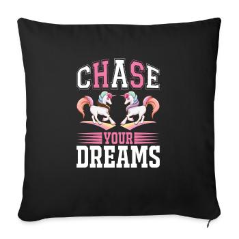 Live your dreams Unicorn - Sofa pillowcase 17,3'' x 17,3'' (45 x 45 cm) - black - Front