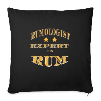 Rumologist Expert in Rum - Sofa pillowcase 17,3'' x 17,3'' (45 x 45 cm) - black - Front