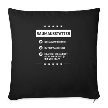 Raumausstatter I Handwerker Gestaltung Motiv für - Sofakissenbezug 45 x 45 cm - Schwarz - Vorne
