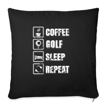 Coffee Golf Sleep Repeat Cool Vintage Golfing - Sofa pillowcase 17,3'' x 17,3'' (45 x 45 cm) - black - Front